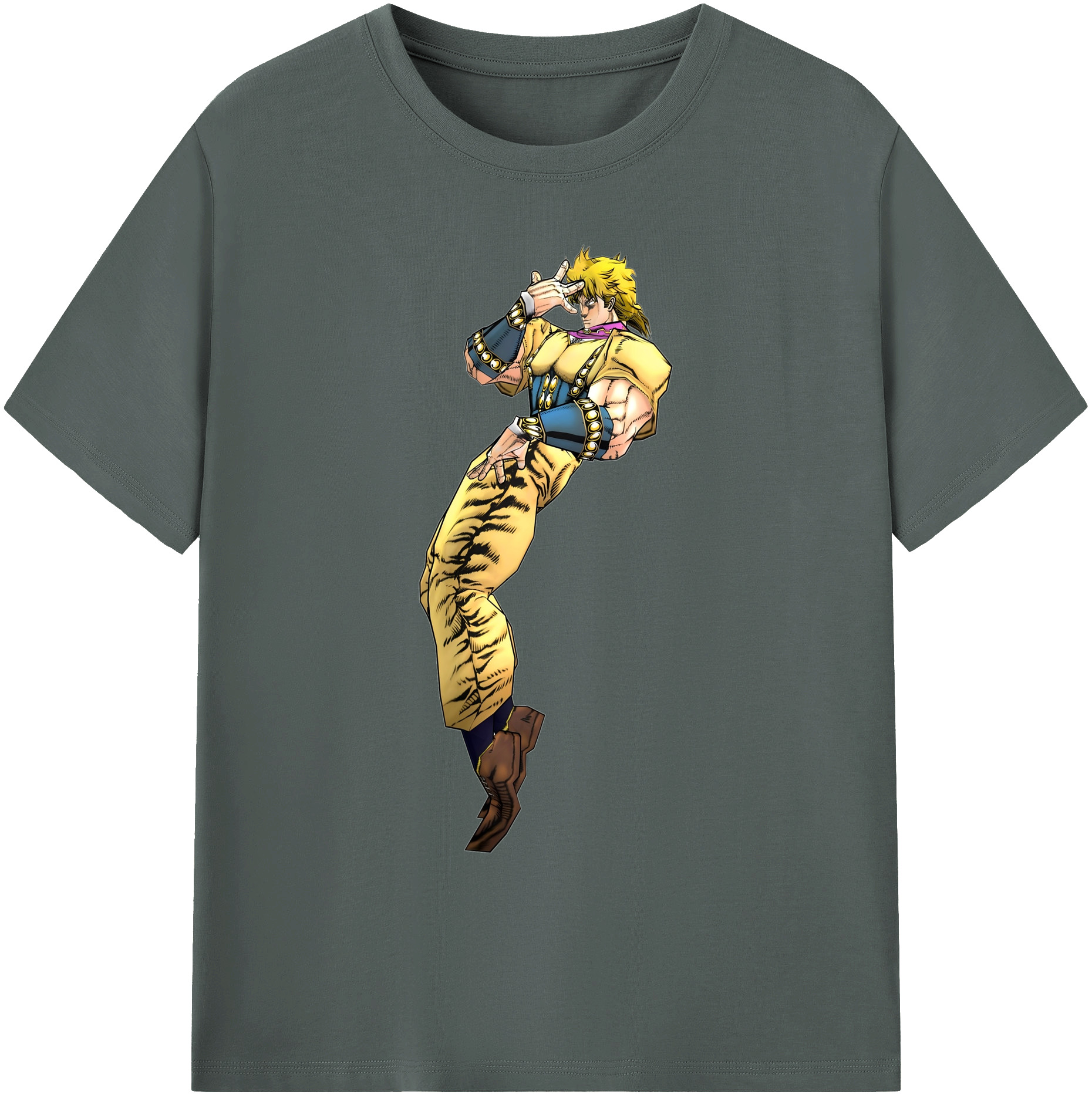 （画像用） ジョジョの奇妙な冒険 ディオ?ブランドー JoJo's Bizarre Adventure Dio Brando 綿100％ メンズ半袖Tシャツ｜肌触りやわらか＆通気性